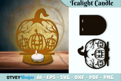 Halloween Tealight Candle Holder SVG Bundle - CraftNest - Digital Crafting and Art