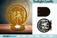Halloween Tealight Candle Holder SVG Bundle - CraftNest - Digital Crafting and Art