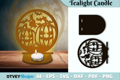 Halloween Tealight Candle Holder SVG Bundle - CraftNest - Digital Crafting and Art
