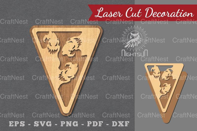 Halloween Triangle Laser Cut Decoration Clipart Bundle - CraftNest - Digital Crafting and Art