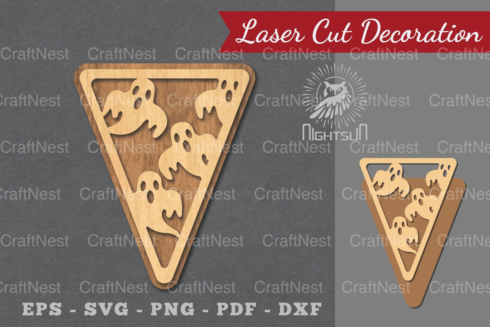 Halloween Triangle Laser Cut Decoration Bundle - CraftNest - Digital Crafting and Art