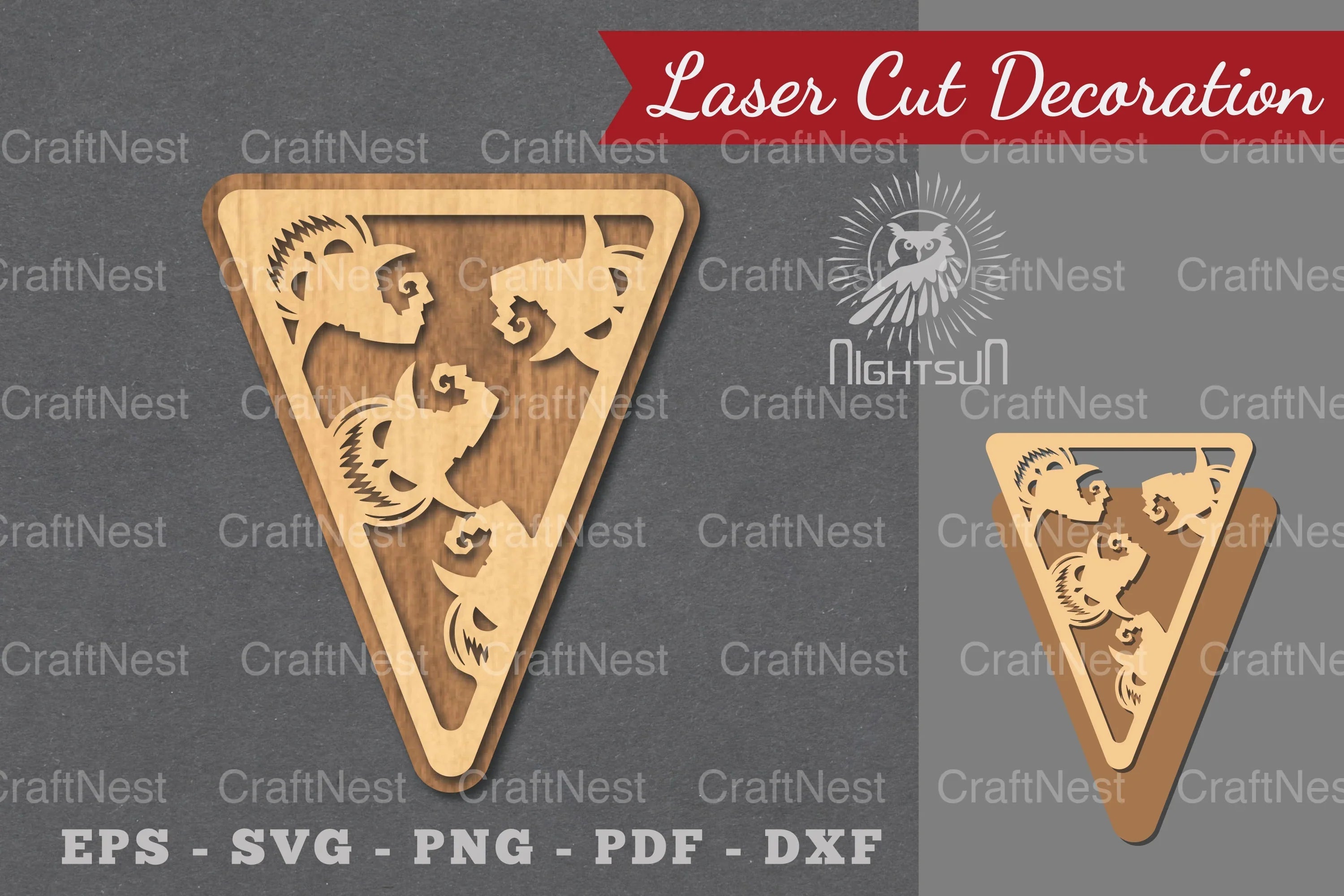Halloween Triangle Laser Cut Decoration Bundle - CraftNest - Digital Crafting and Art