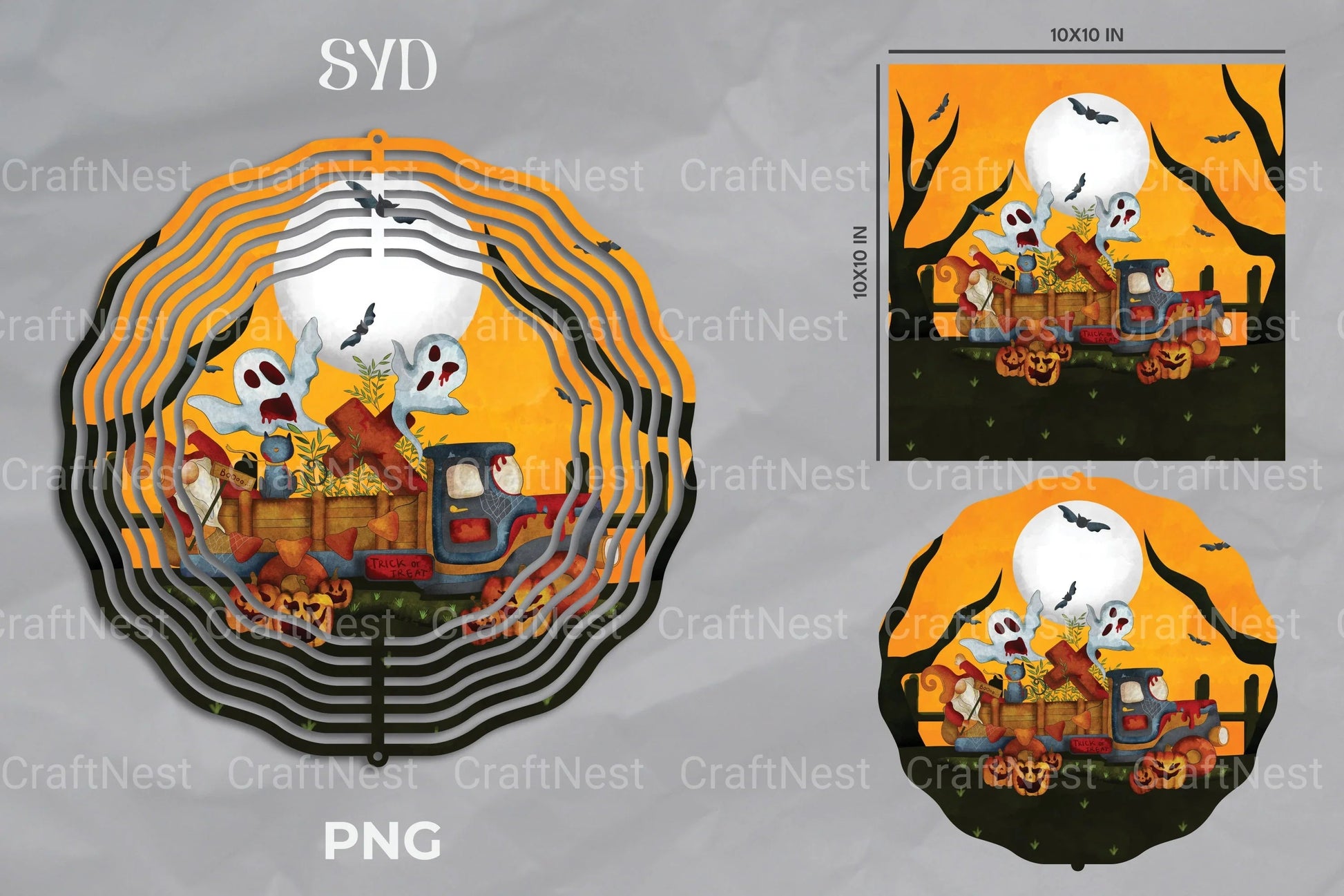 Halloween Truck Wind Spinner Clipart Bundle - CraftNest - Digital Crafting and Art
