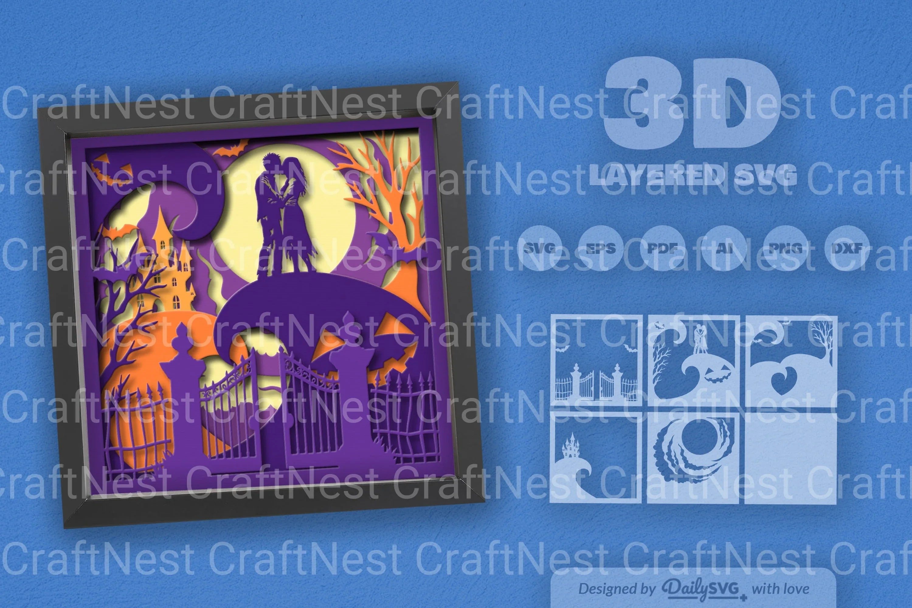 Spooky Halloween Undead Couple SVG Bundle