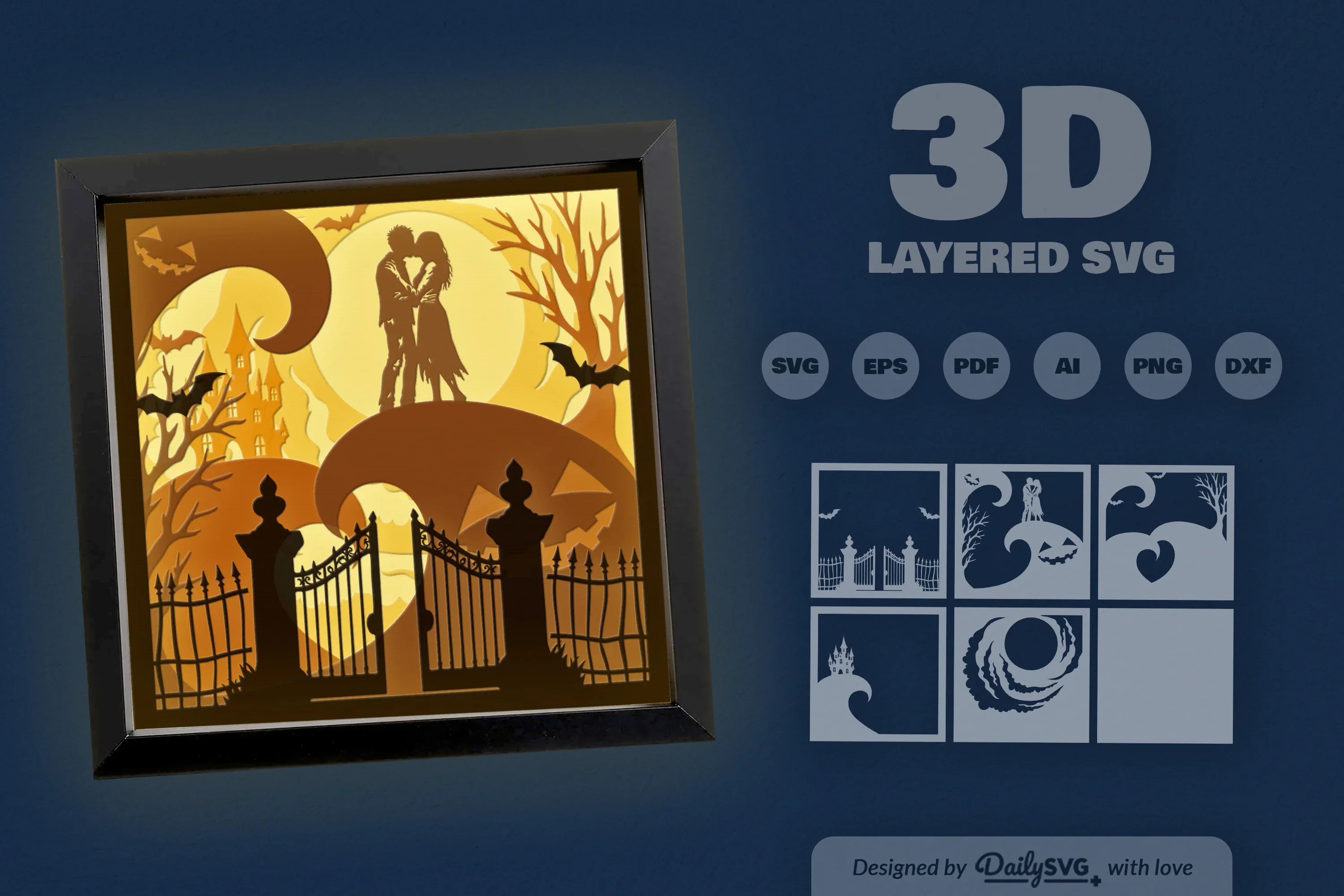 Spooky Halloween Undead Couple SVG Bundle - CraftNest - Digital Crafting and Art