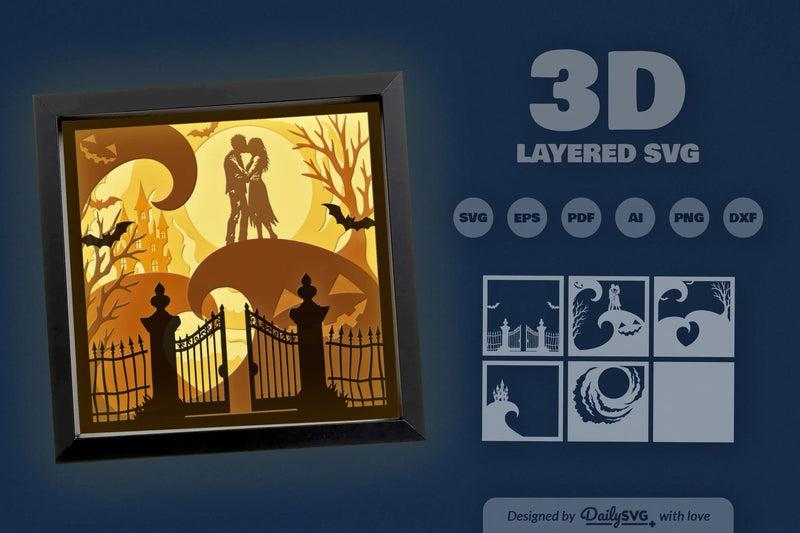 Spooky Halloween Undead Couple SVG Bundle - CraftNest - Digital Crafting and Art