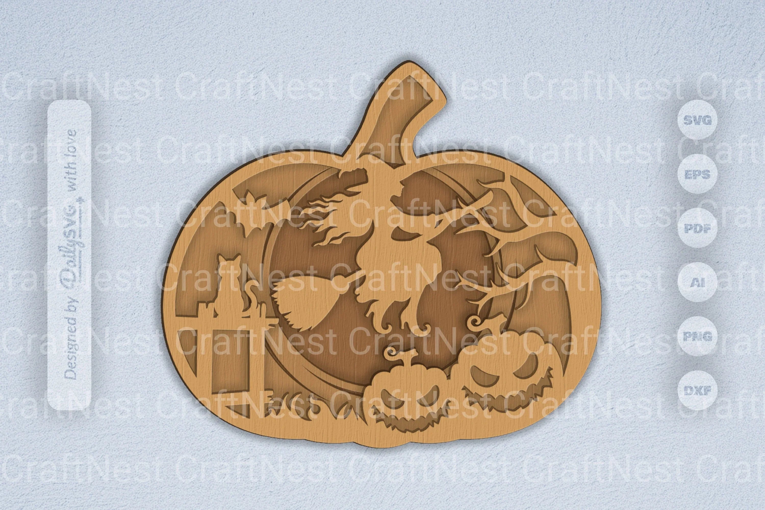 Halloween Witch Pumpkin Laser Cut SVG Bundle