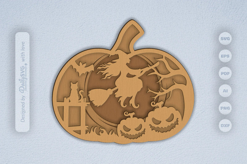 Halloween Witch Pumpkin Laser Cut SVG Bundle - CraftNest - Digital Crafting and Art