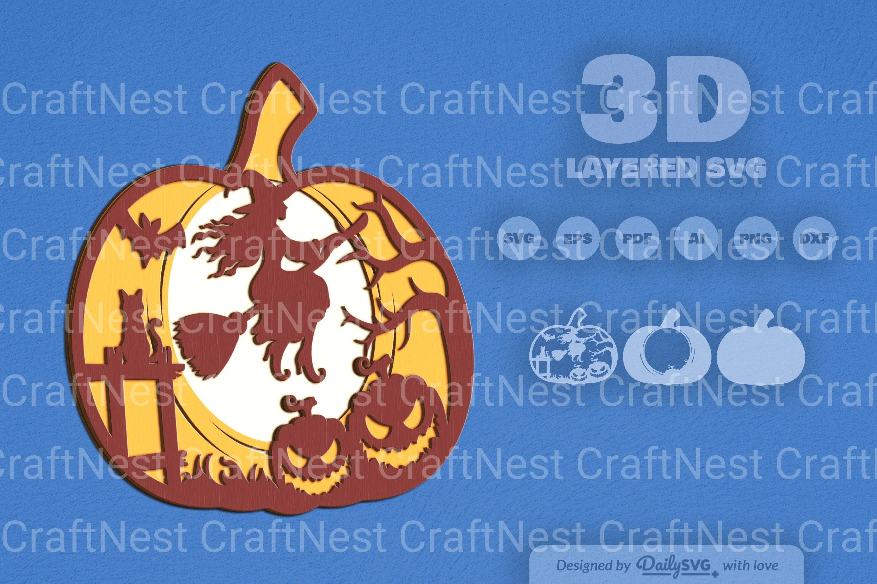 Halloween Witch Pumpkin Laser Cut SVG Bundle