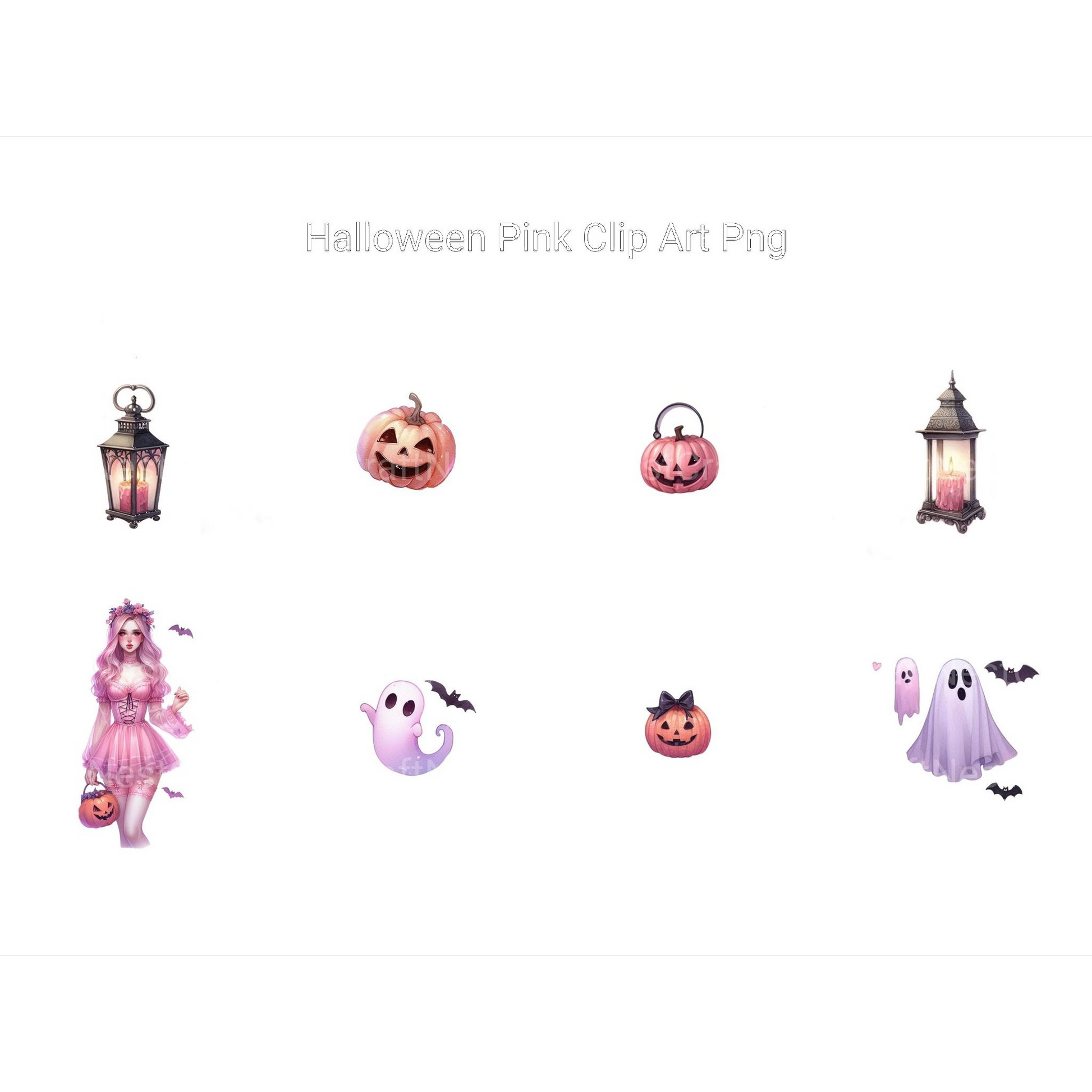 Pink Halloween Clipart - CraftNest - Digital Crafting and Art