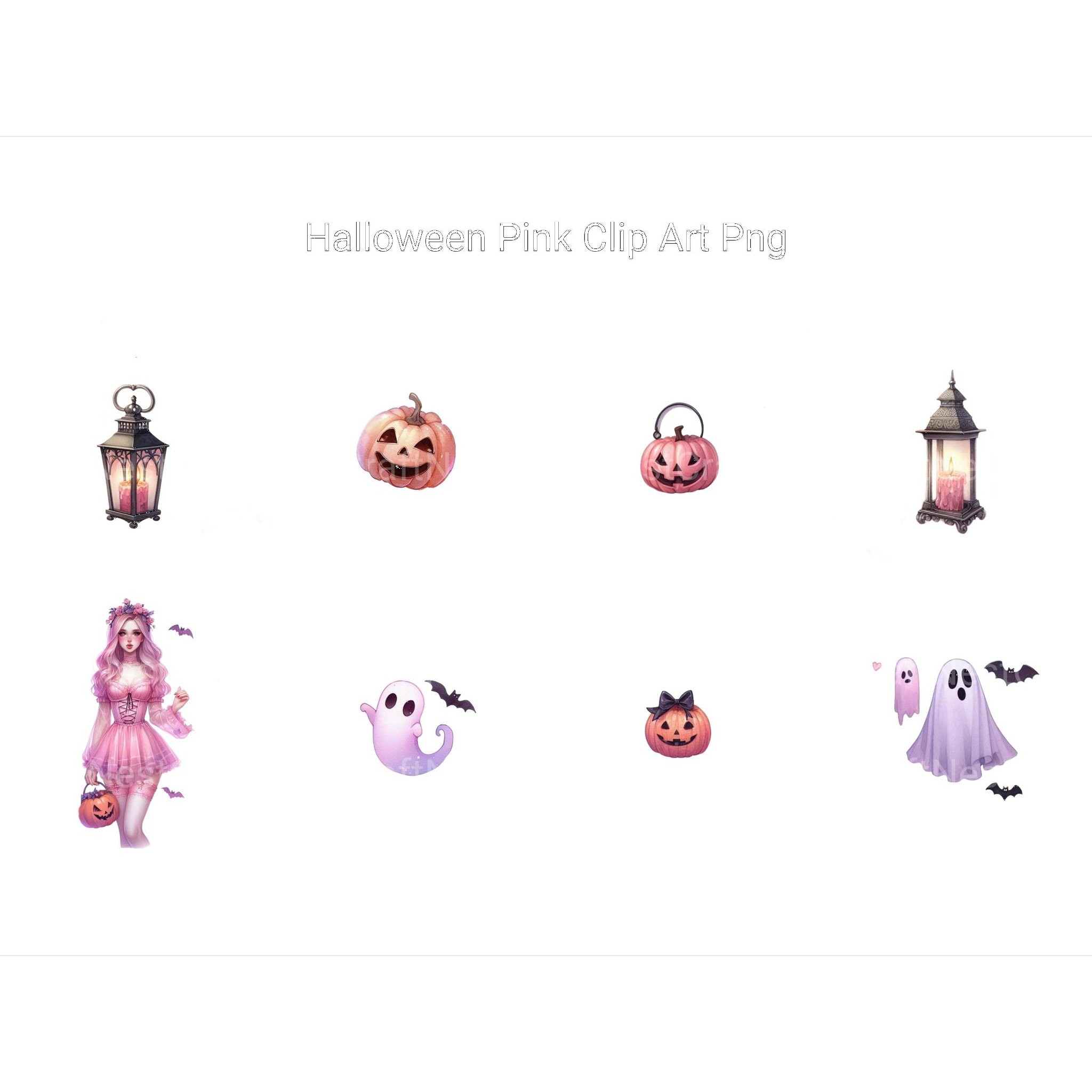 Pink Halloween Clipart - CraftNest - Digital Crafting and Art