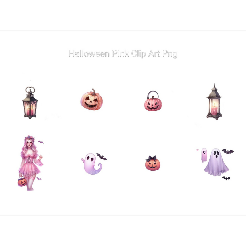 Pink Halloween Clipart - CraftNest - Digital Crafting and Art