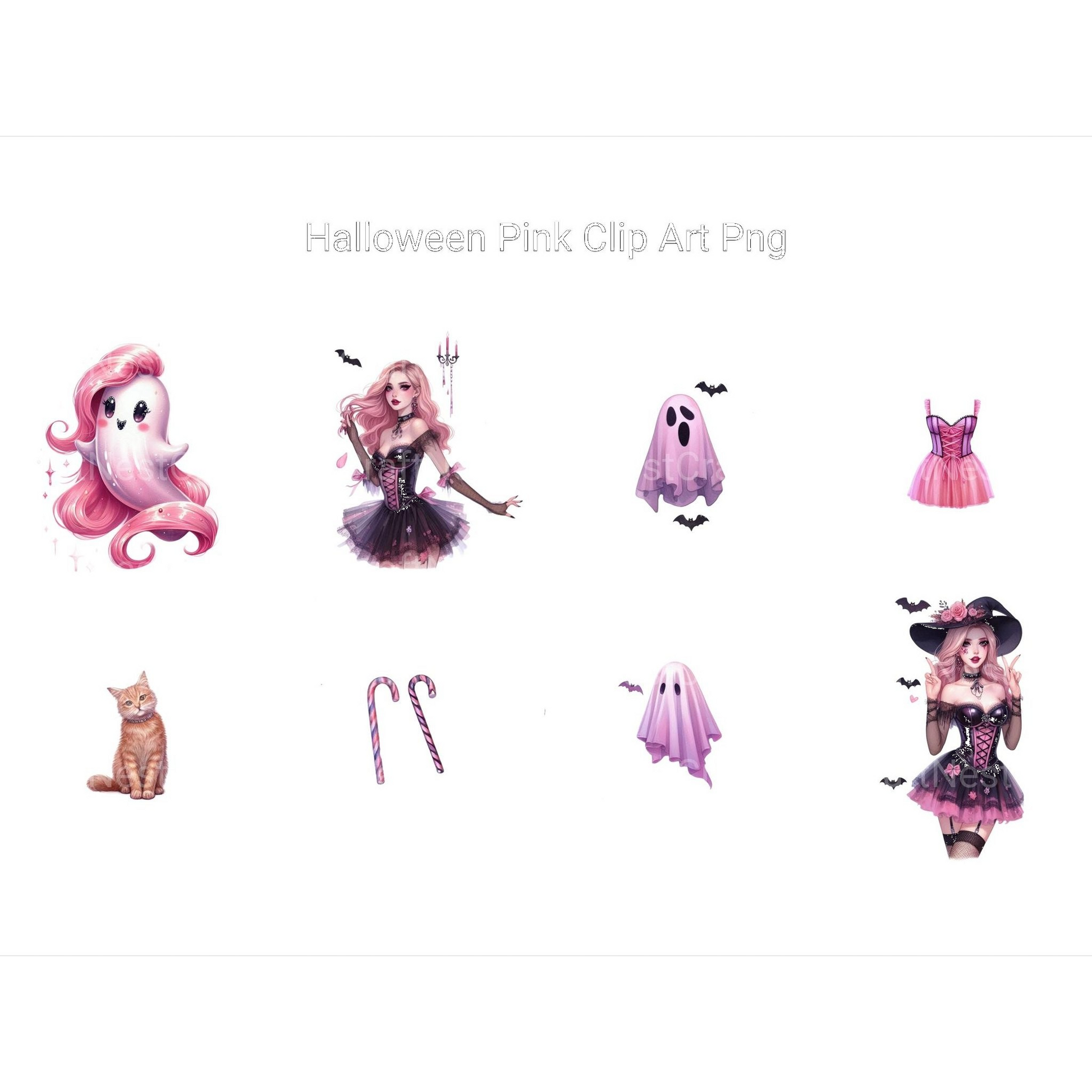Pink Halloween Clipart - CraftNest - Digital Crafting and Art