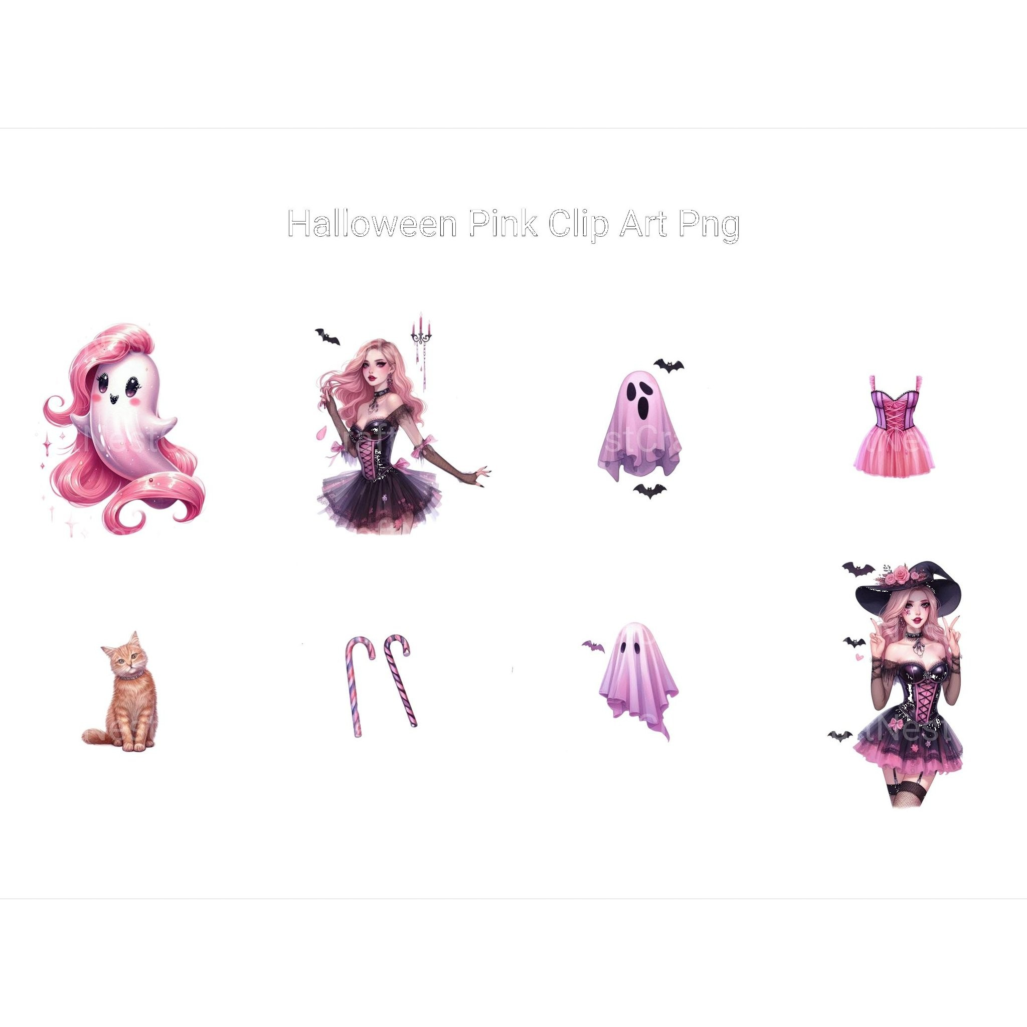 Pink Halloween Clipart - CraftNest - Digital Crafting and Art