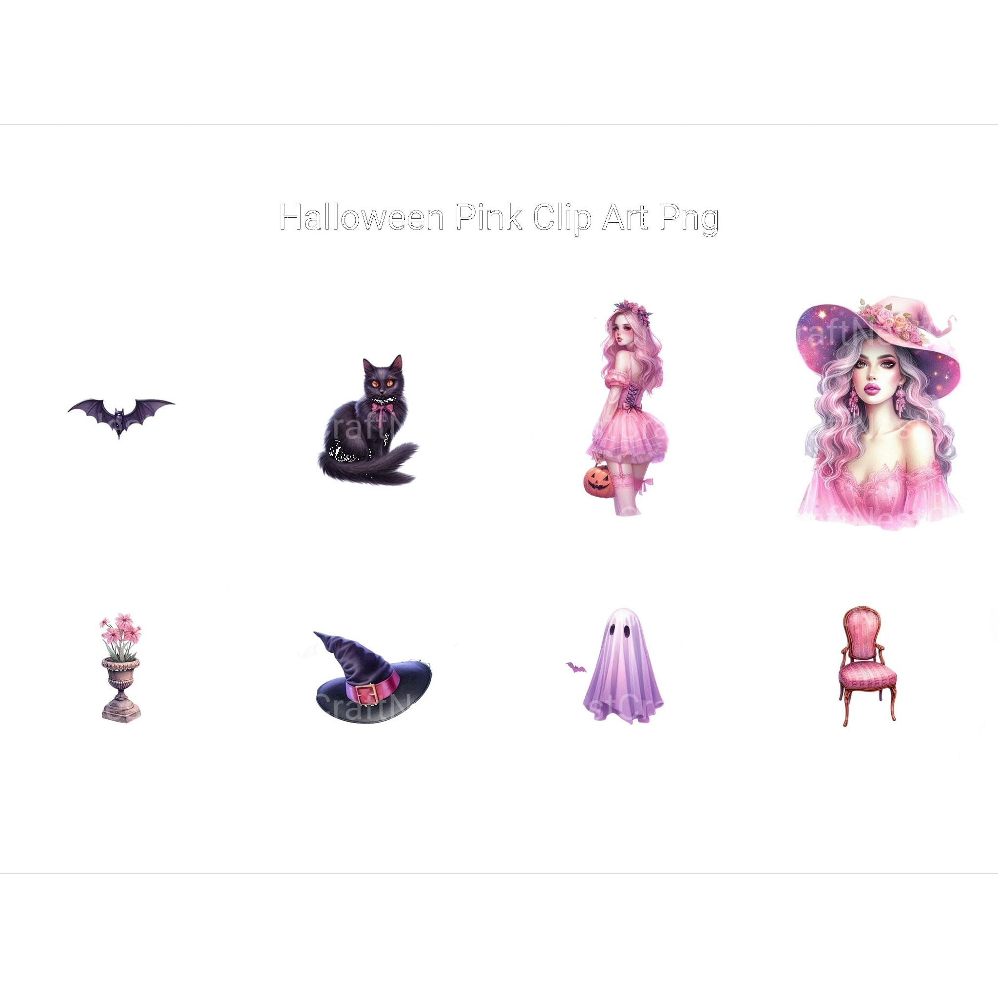 Pink Halloween Clipart - CraftNest - Digital Crafting and Art