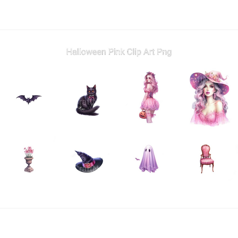 Pink Halloween Clipart - CraftNest - Digital Crafting and Art