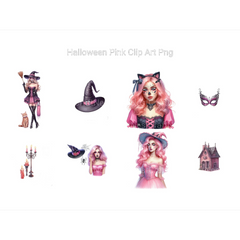 Pink Halloween Clipart - CraftNest - Digital Crafting and Art