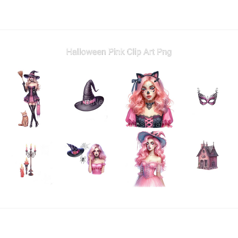 Pink Halloween Clipart - CraftNest - Digital Crafting and Art