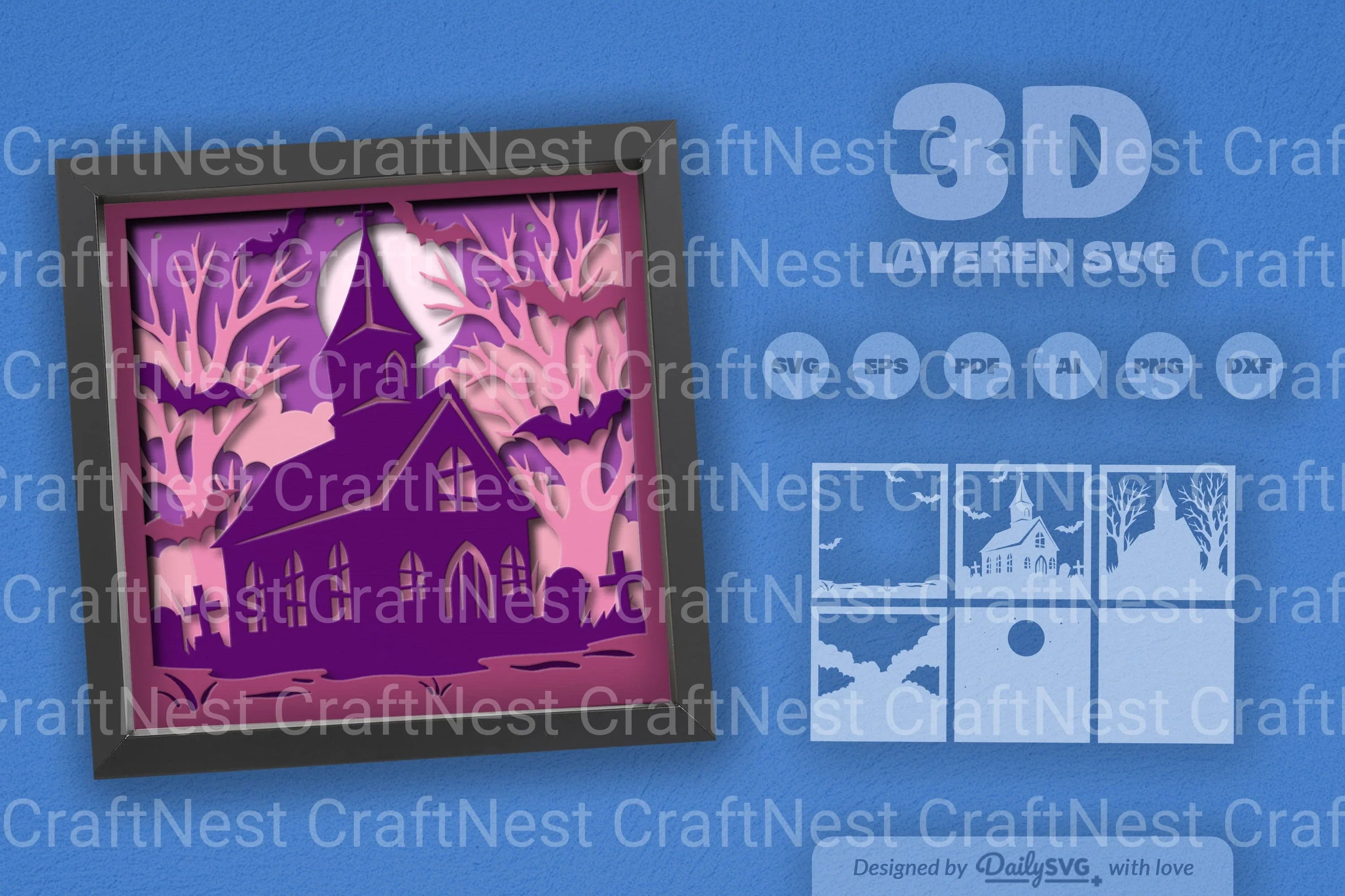 Haunted Halloween Abandoned Church SVG Bundle