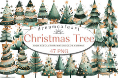 Hand Drawn Christmas Tree Clipart Bundle - CraftNest - Digital Crafting and Art
