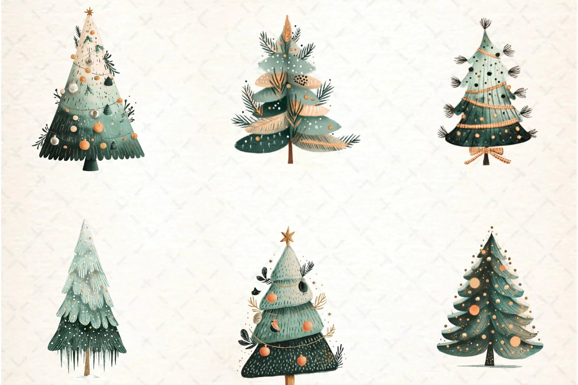 Hand Drawn Christmas Tree Clipart Bundle - CraftNest - Digital Crafting and Art