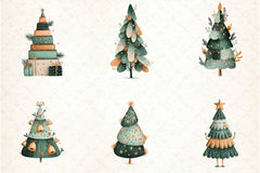 Hand Drawn Christmas Tree Clipart Bundle - CraftNest - Digital Crafting and Art