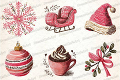 Hand Drawn Christmas Doodles Clipart Bundle - CraftNest - Digital Crafting and Art