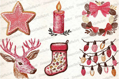 Hand Drawn Christmas Doodles Clipart Bundle - CraftNest - Digital Crafting and Art