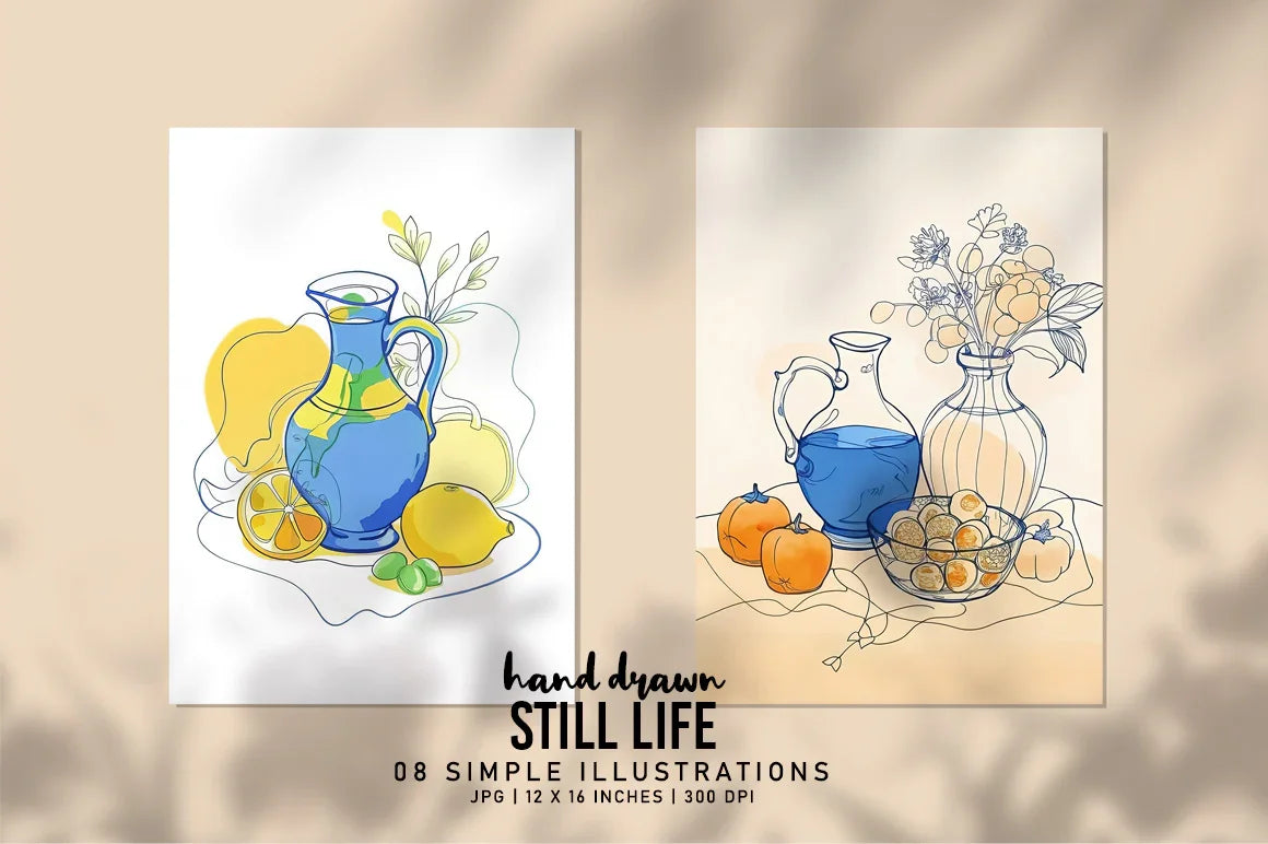 Hand Drawn Still Life - Wall Art - CraftNest - Digital Crafting and Art
