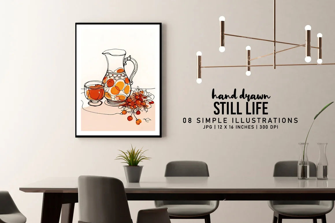 Hand Drawn Still Life - Wall Art - CraftNest - Digital Crafting and Art