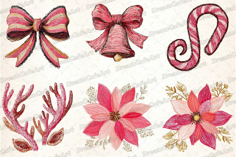 Whimsical Hand-Drawn Christmas Clipart Bundle - CraftNest - Digital Crafting and Art