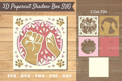 3D Papercut Shadow Box Hand Paw Clipart Bundle - CraftNest - Digital Crafting and Art