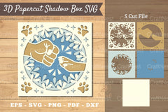 3D Hand Paw Papercut Shadow Box Clipart Bundle - CraftNest - Digital Crafting and Art