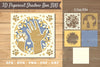 3D Hand Paw Papercut Shadow Box Clipart Bundle