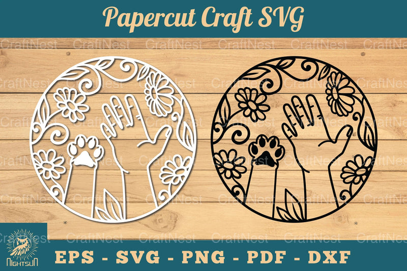 Hand Paw Papercut Clipart Bundle - CraftNest - Digital Crafting and Art