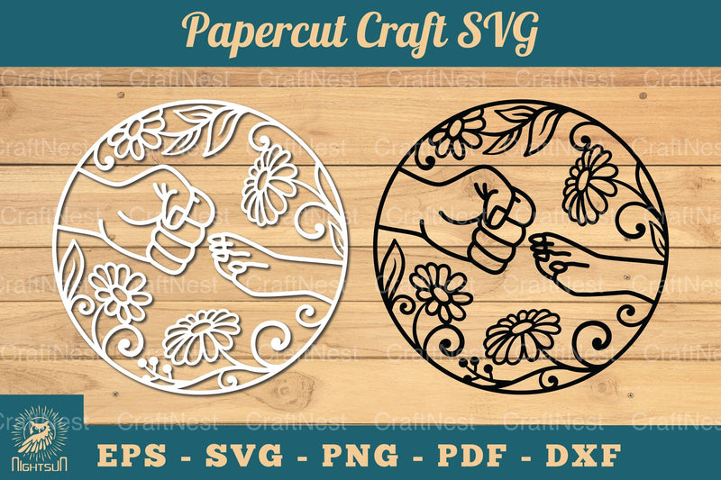 Hand Paw Papercut SVG Bundle - CraftNest - Digital Crafting and Art