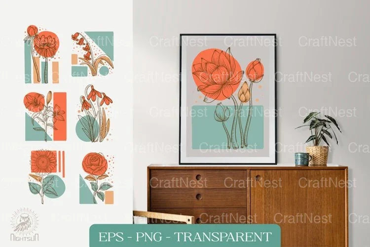 Hand-Drawn Flower Clipart Bundle - CraftNest - Digital Crafting and Art
