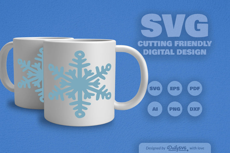 Hand-Drawn Snowflake SVG Bundle for Winter Designs - CraftNest - Digital Crafting and Art