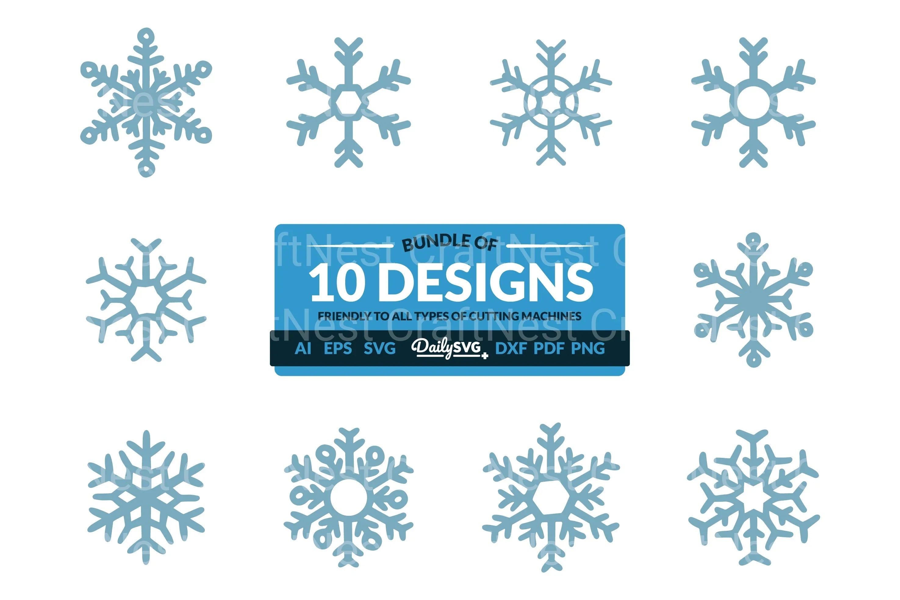Hand-Drawn Snowflake Clipart Daily SVG Bundles
