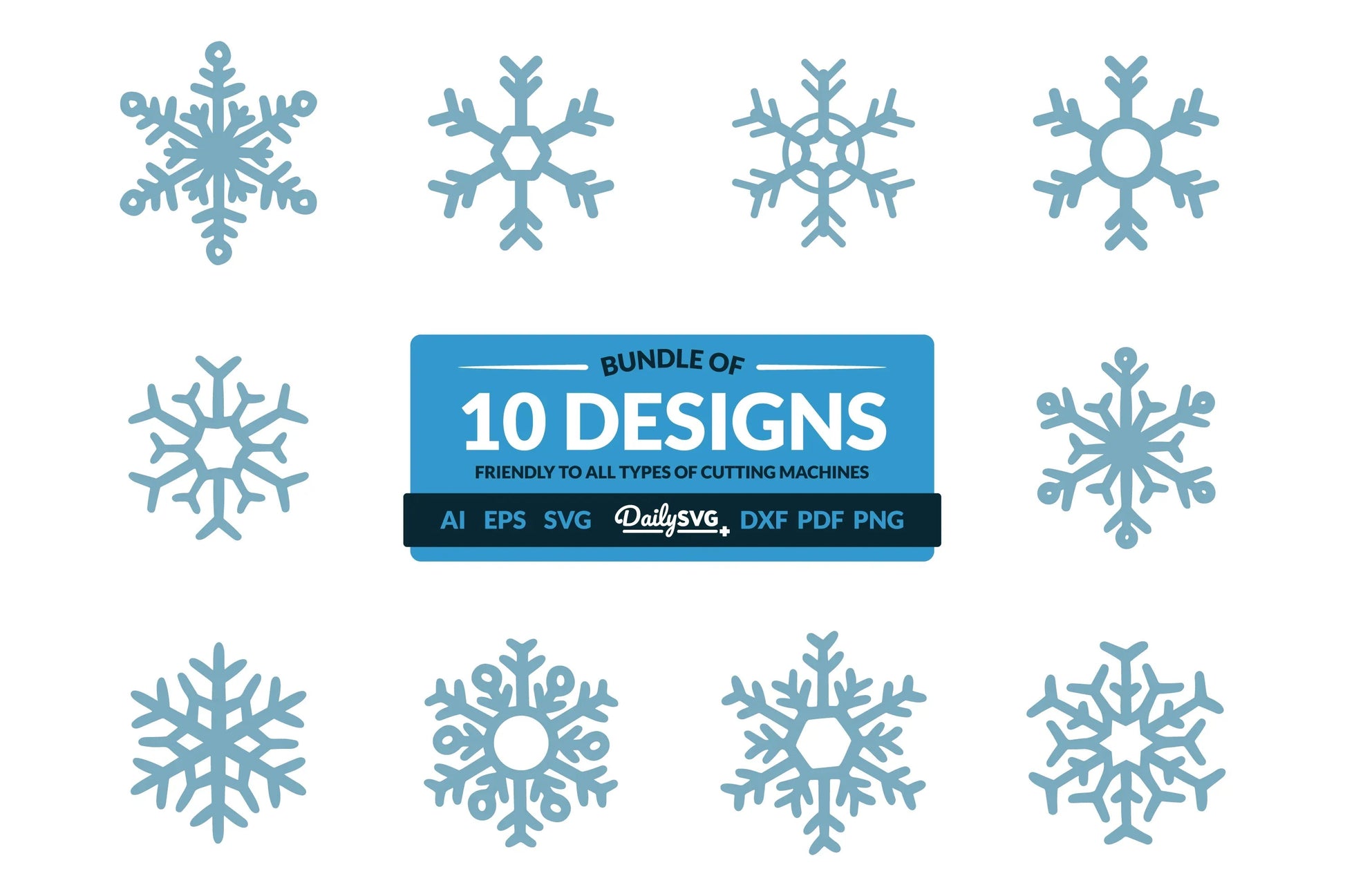 Hand-Drawn Snowflake Clipart Daily SVG Bundles - CraftNest - Digital Crafting and Art