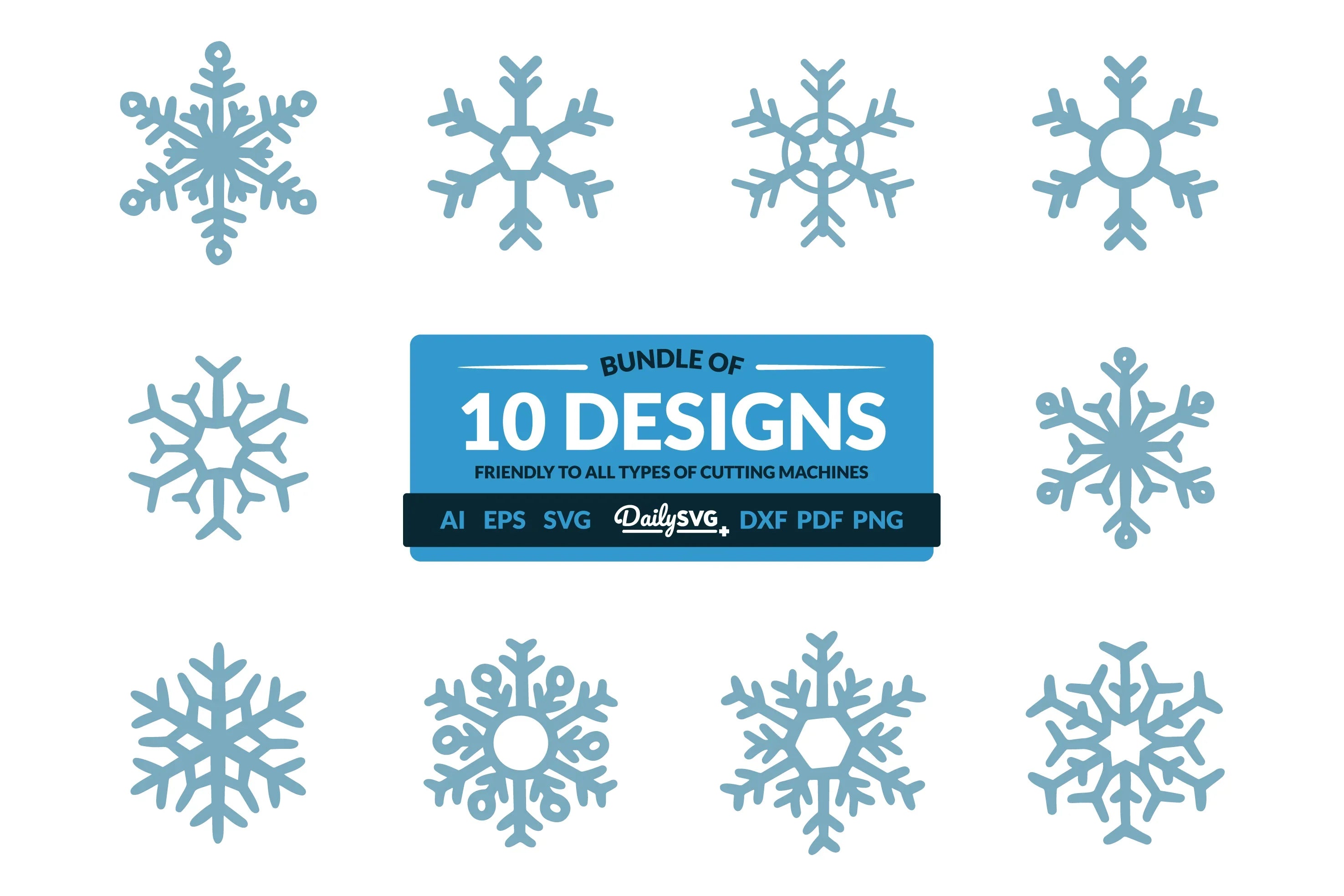 Hand-Drawn Snowflake Clipart Daily SVG Bundles - CraftNest - Digital Crafting and Art