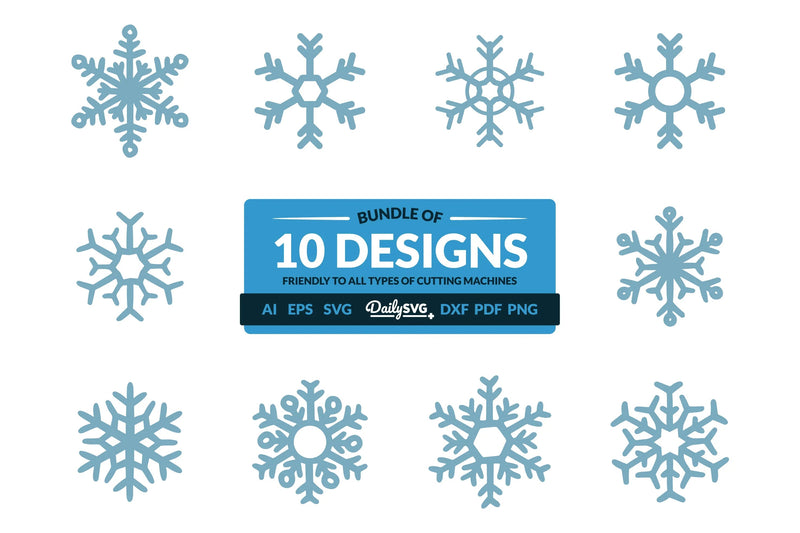Hand-Drawn Snowflake Clipart Daily SVG Bundles - CraftNest - Digital Crafting and Art