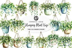 Hanging Plant Vase Clipart Bundle - CraftNest - Digital Crafting and Art