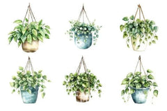 Hanging Plant Vase Clipart Bundle - CraftNest - Digital Crafting and Art