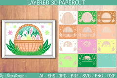 Happy Easter 3D Shadowbox Layered Papercut SVG Bundle - CraftNest - Digital Crafting and Art