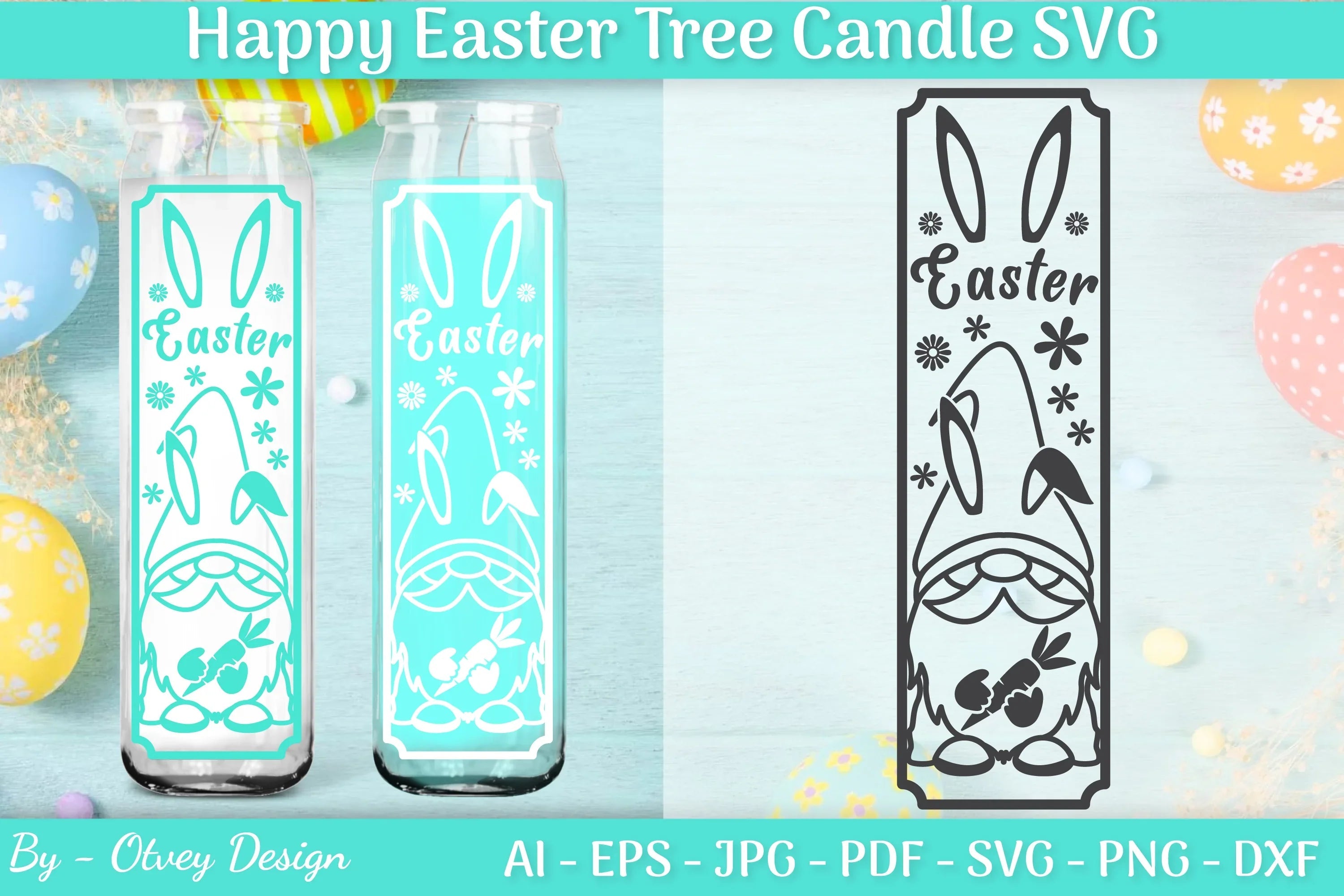 Happy Easter Candle Tree SVG Bundle 9 - CraftNest - Digital Crafting and Art