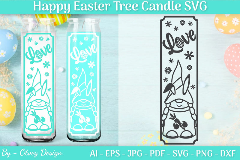 Happy Easter Candle Tree SVG Bundle 11 - CraftNest - Digital Crafting and Art