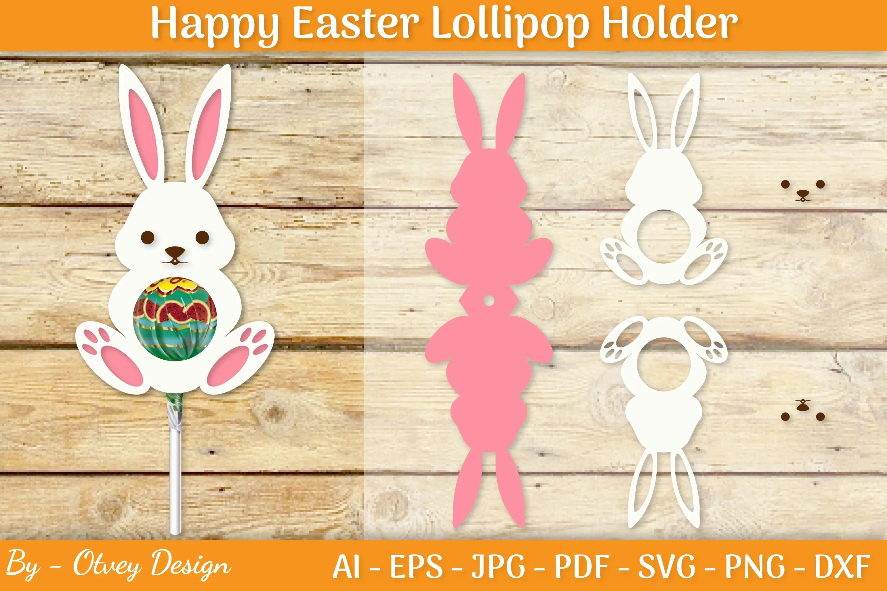 Happy Easter Lollipop Holder SVG Bundle - CraftNest - Digital Crafting and Art