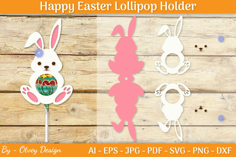 Happy Easter Lollipop Holder SVG Bundle - CraftNest - Digital Crafting and Art