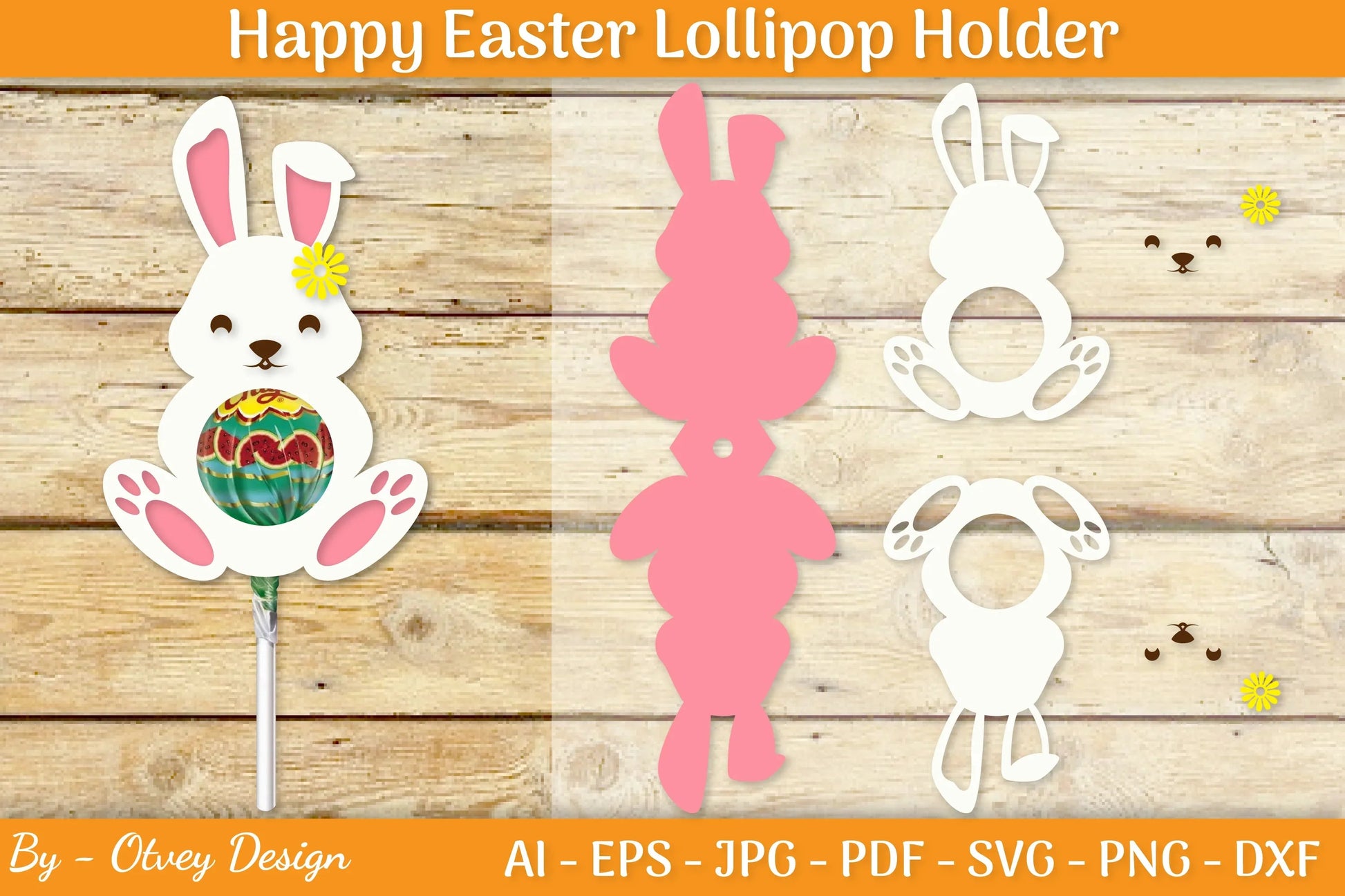 Happy Easter Lollipop Holder SVG Bundle - CraftNest - Digital Crafting and Art